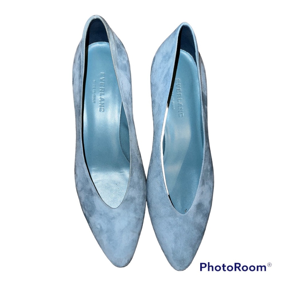 Beautiful Blue Suede Everlane Pumps